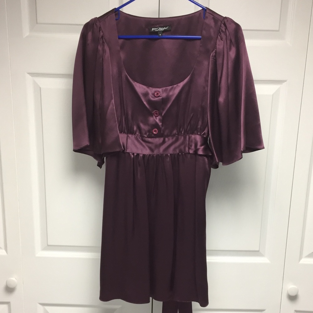 Betsey Joshnson Silk Drapey Tunic Dress- Plum